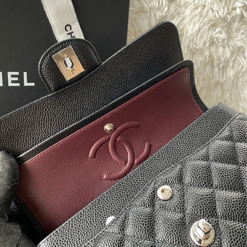 香奈兒 Chanel CF 小號 黑銀單肩斜挎包-5