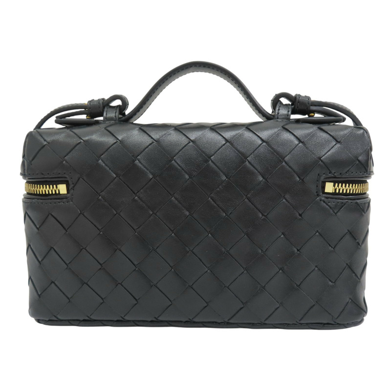 黑色 牛皮編織 Bang Bang Vanity Case 肩背包【BOTTEGA VENETA BV 寶緹嘉】-1