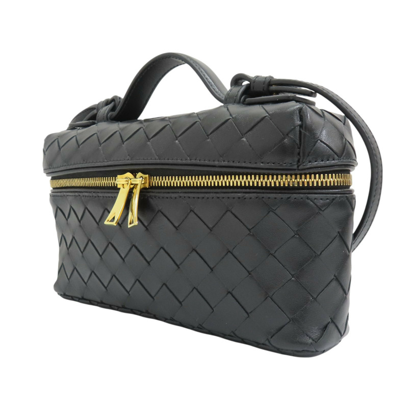 黑色 牛皮編織 Bang Bang Vanity Case 肩背包【BOTTEGA VENETA BV 寶緹嘉】-2