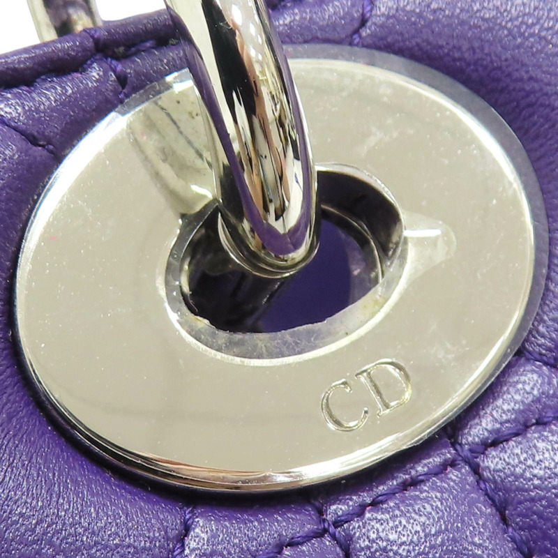 紫色 籐格紋羊皮 Lady Dior 兩用包 [Dior 迪奧]-16