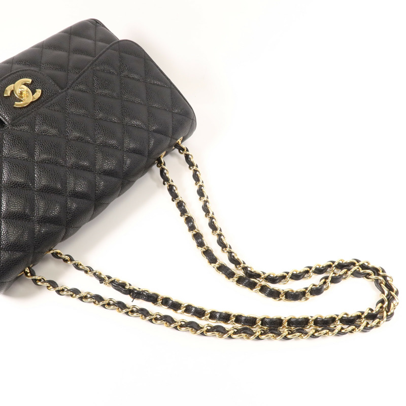CHANEL 牛皮皮革Jumbo Single Flap金扣肩背袋-3