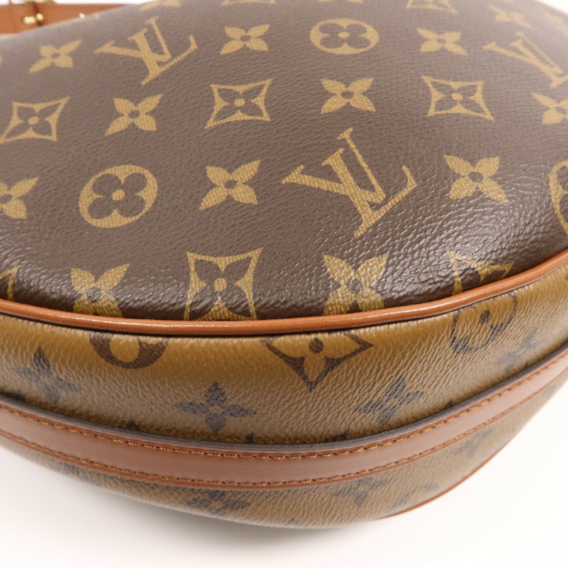 LOUIS VUITTON Monogram Reverse Loop Hobo金扣手挽肩背兩用袋棕色-6
