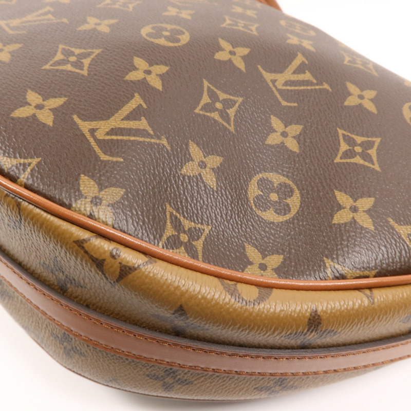 LOUIS VUITTON Monogram Reverse Loop Hobo金扣手挽肩背兩用袋棕色-7