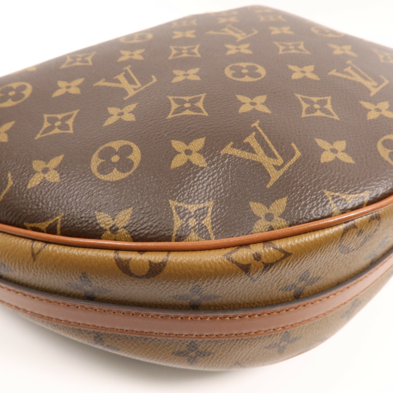 LOUIS VUITTON Monogram Reverse Loop Hobo金扣手挽肩背兩用袋棕色-8