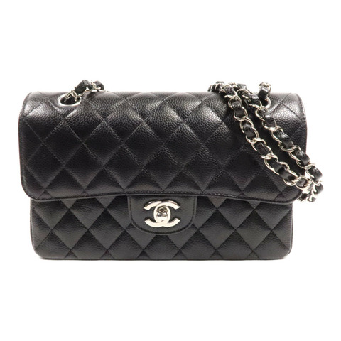 CHANEL 牛皮皮革Classic 23cm銀扣鏈帶肩背袋