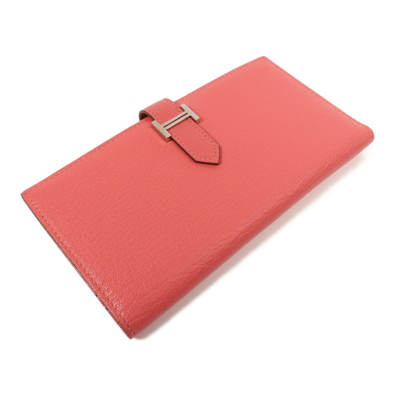 HERMES Chevre皮革Bearn Wallet銀扣長錢包-2