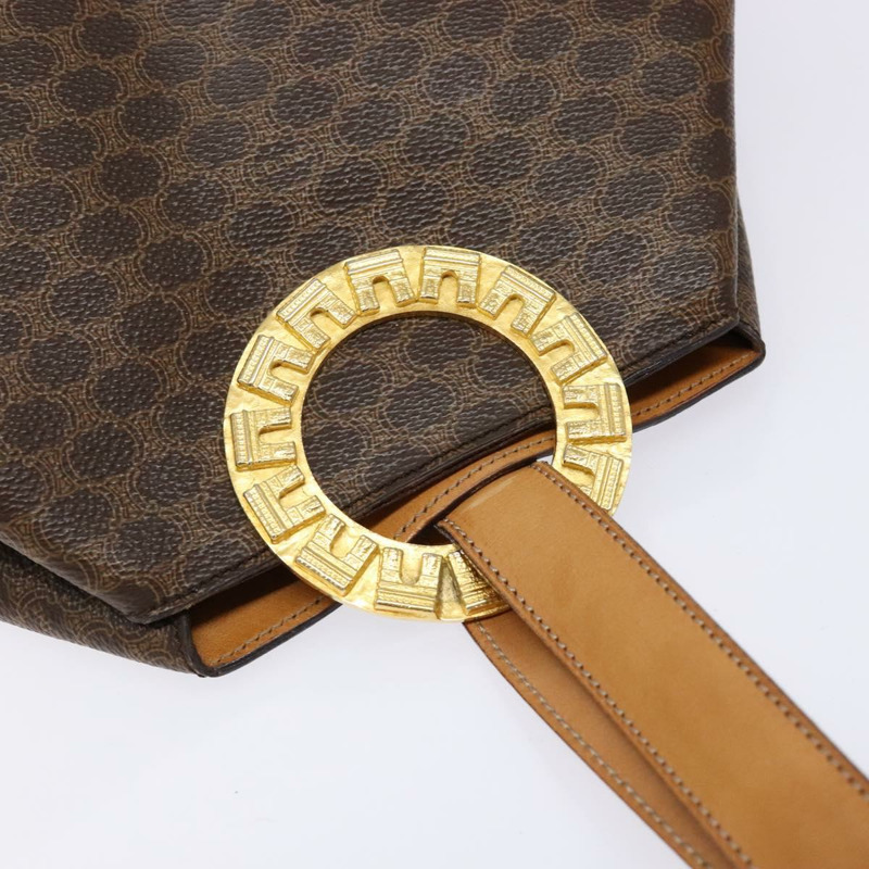 【日本直送】CELINE Macadam 帆布肩背包 PVC 皮革棕金色正品 141402-5
