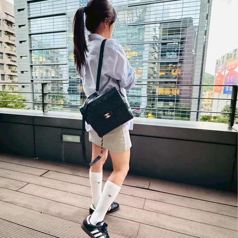 稀有款 Chanel  vintage 銀釦CF後背包-5