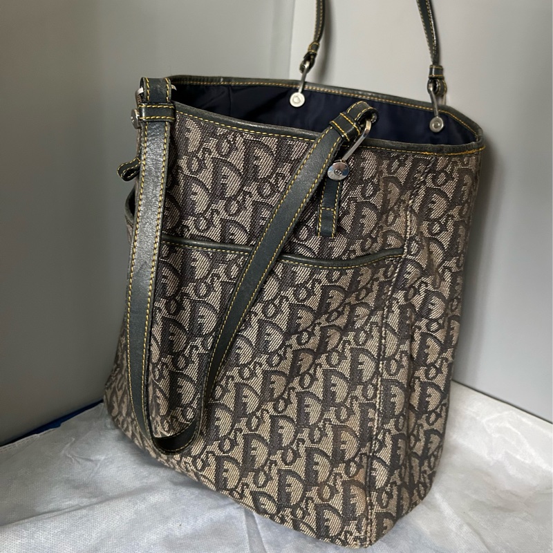 中古二手國際精品Dior滿版老花手提肩背包-0