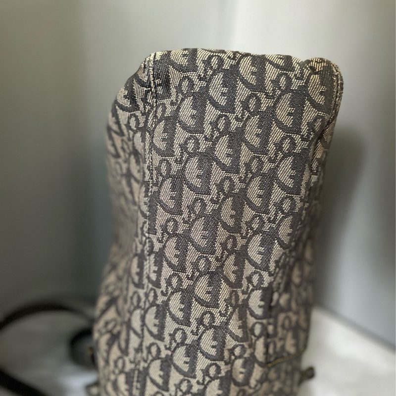 中古二手國際精品Dior滿版老花手提肩背包-10