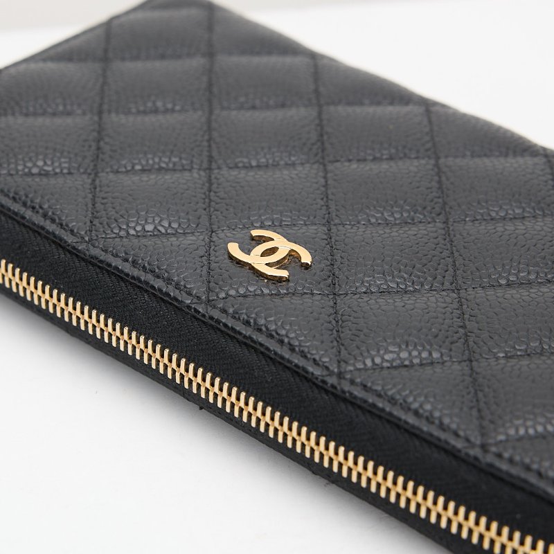 二手Chanel 拉鍊長夾/黑金牛-6
