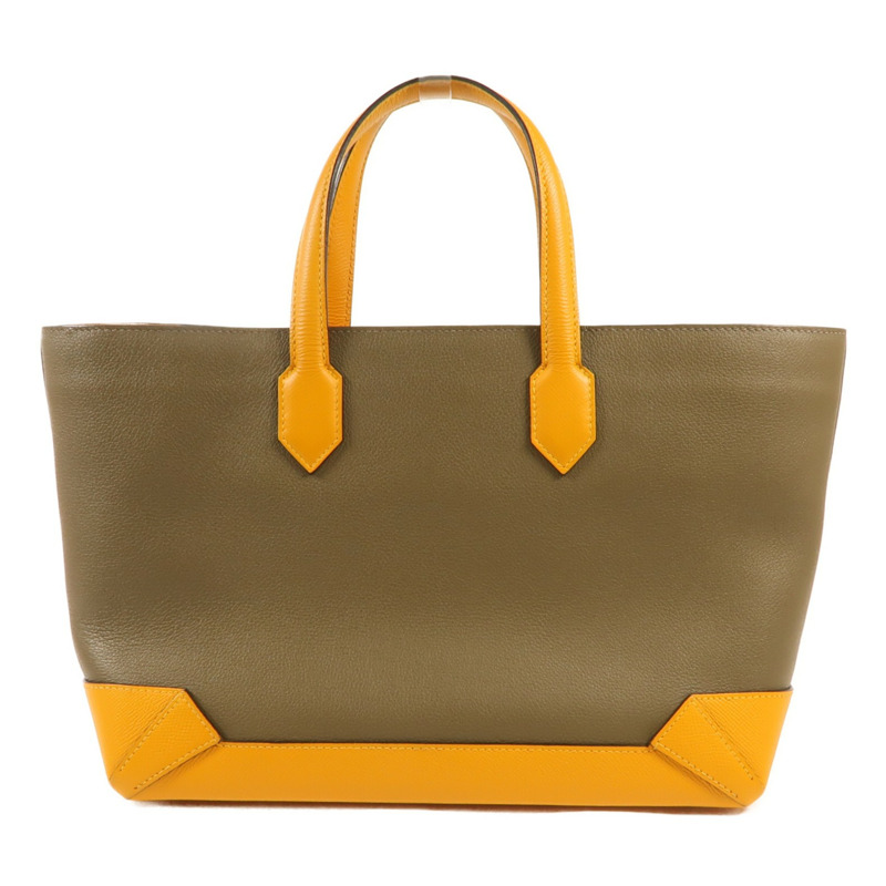 HERMES Epsom皮革Maxibox Cabas 30手挽袋Origan/Jaune D'or-1