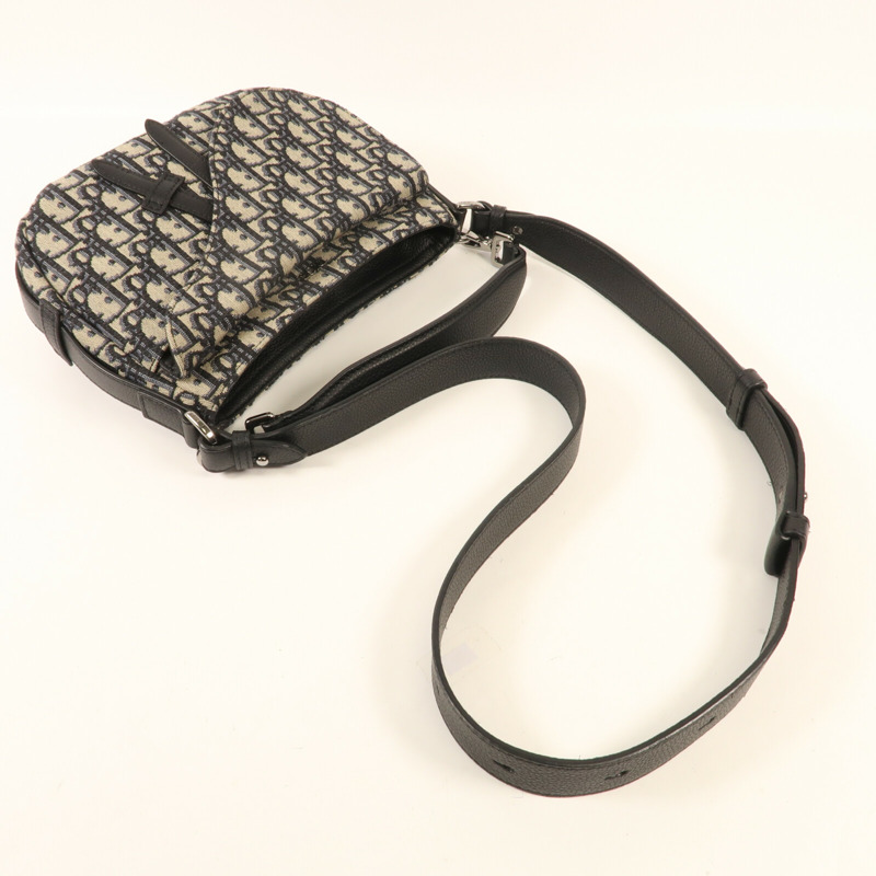 Dior 帆布Mini Saddle soff銀扣手挽肩背兩用袋-8