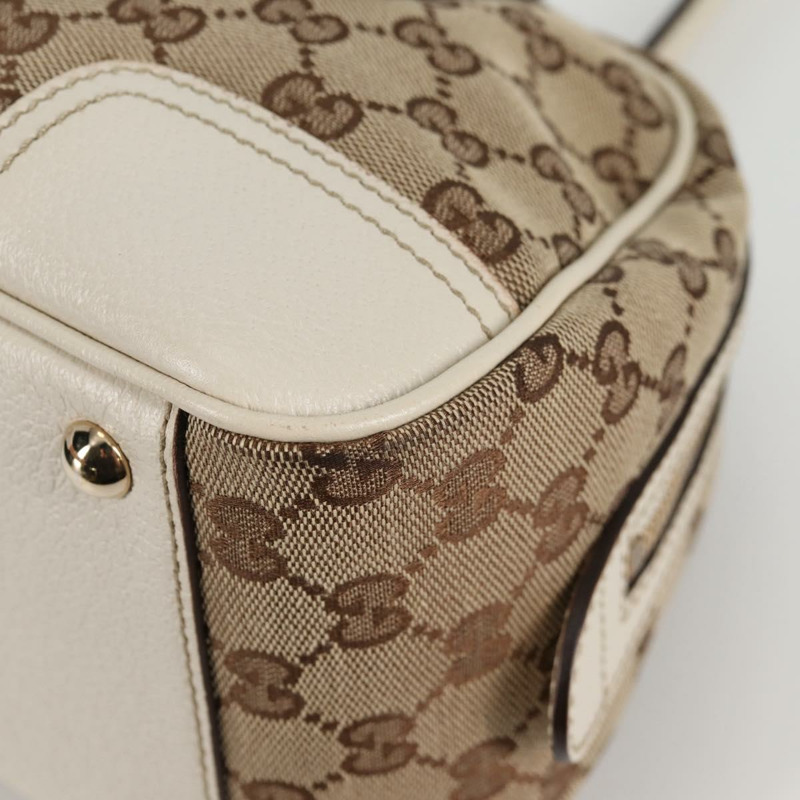 【日本直送】GUCCI 漂亮 GG 帆布織帶雪莉線手提包 米紅色 161720 正品 yk19404V-13