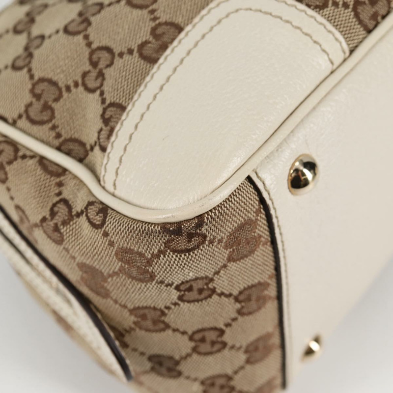 【日本直送】GUCCI 漂亮 GG 帆布織帶雪莉線手提包 米紅色 161720 正品 yk19404V-14
