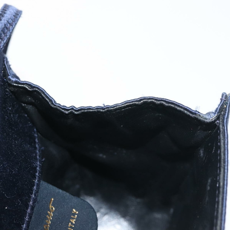 【日本直送】Salvatore Ferragamo Gancini 手提包 緞面 2 向 海軍藍 金色 正品 142663-20
