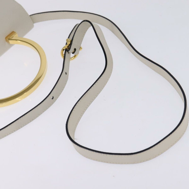 【日本直送】Salvatore Ferragamo 手提包 皮革 2 使用 白金色 正品 BA5896-8