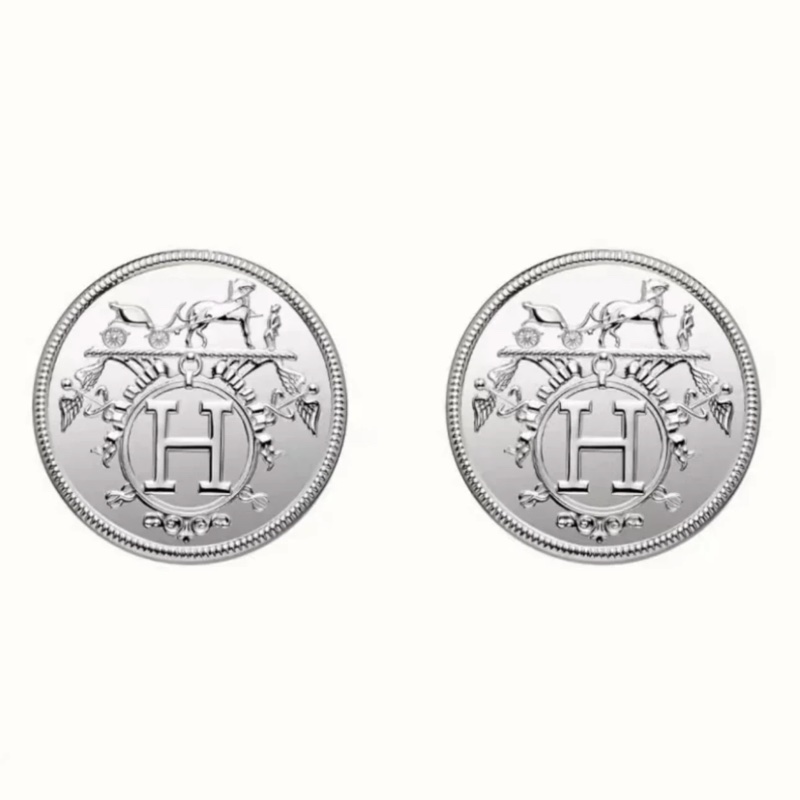 Hermes 純銀 經典Logo耳環-0