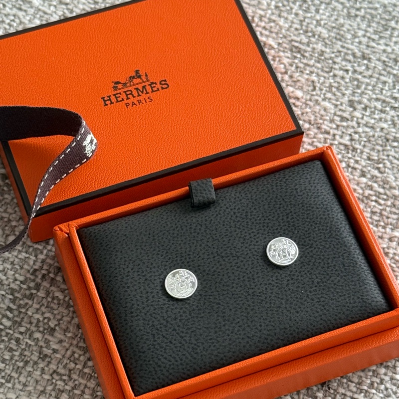 Hermes 純銀 經典Logo耳環-3