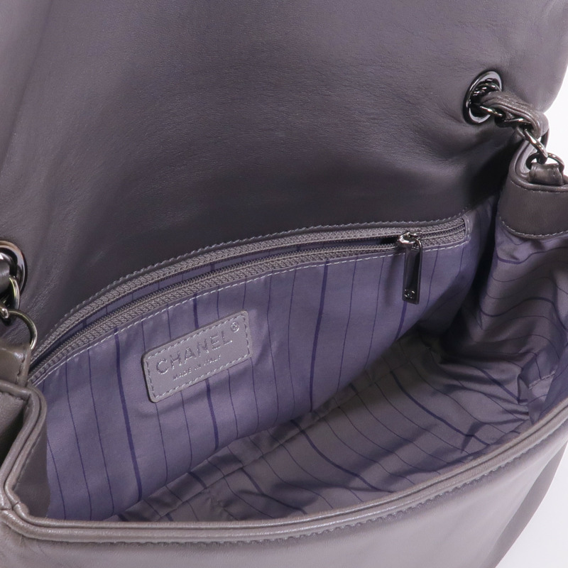 CHANEL 羊皮皮革Vintage Chain Shoulder鏈帶肩背袋-12