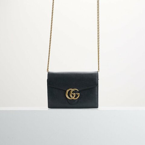 二手Gucci marmont woc風琴包/黑金