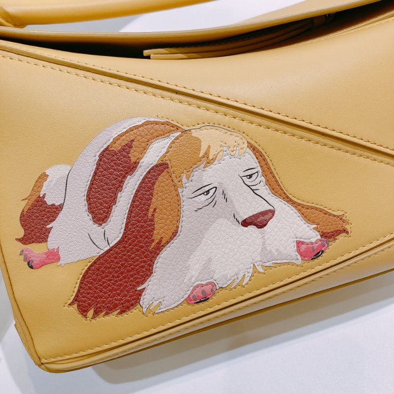 TW4470 Loewe 羅意威 宮崎駿聯名系列 Puzzle小茵狗狗 小號Howl's Moving Castle Yellow Heen Small Puzzle Bag-10