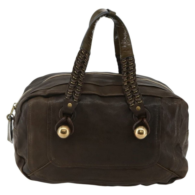 【日本直送】Chloe 手提包 皮革 棕金色 正品 BA6021-12