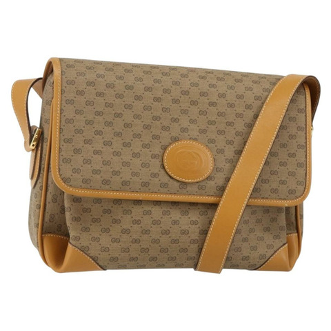 GUCCI 微型 GG Supreme 單肩包 PVC 米金色 001 116 0924 正品 BA6004