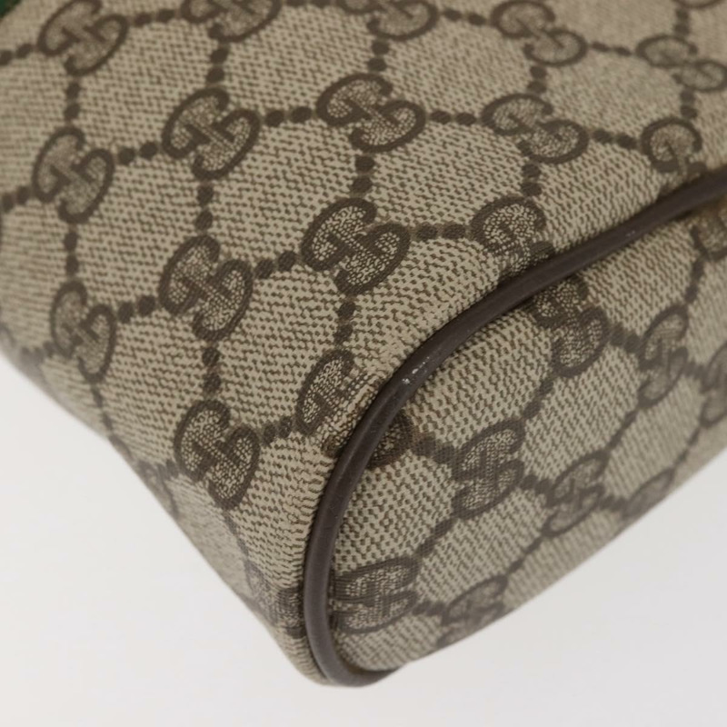 【日本直送】GUCCI GG Supreme Web Sherry Line 手拿包 PVC 米金色 010 378 正品 BA6330-13