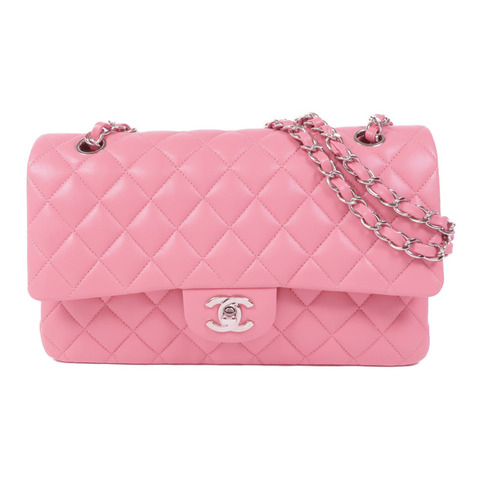 CHANEL 羊皮皮革Classic 25銀扣鏈帶肩背袋