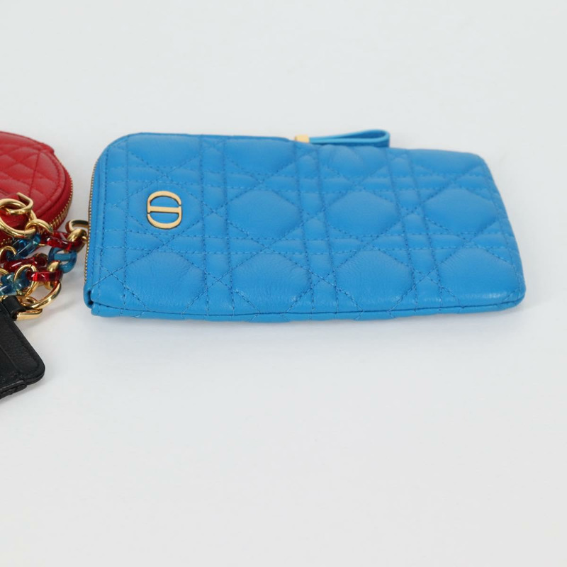 【日本直送】Christian Dior Canage 手拿包 皮革 藍 紅 黑 正品 134892M-5