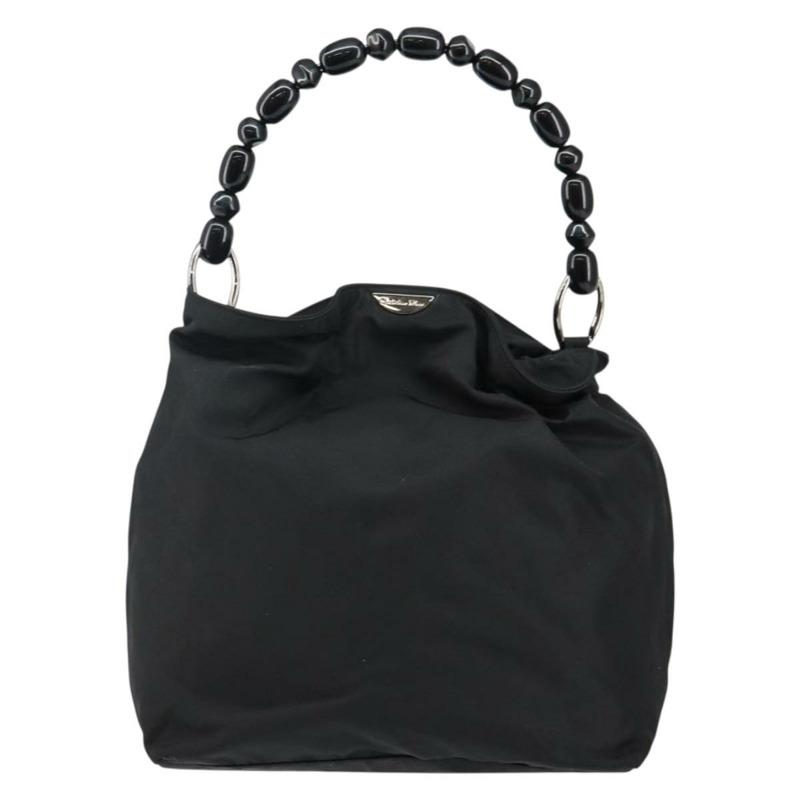 【日本直送】Christian Dior Maris 珍珠手提包尼龍黑銀色正品 SW1557-12