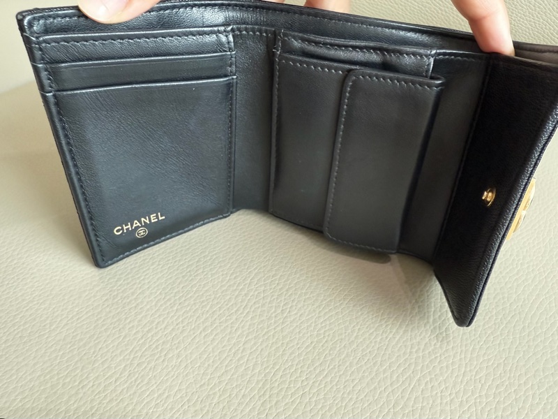 「M.Y精品」 Chanel 小香 Boy 短夾 荔枝皮 黑復古金-15