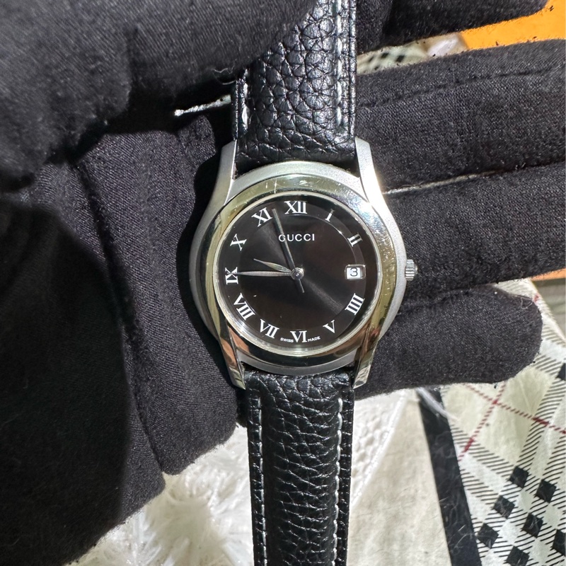 GUCCI 男仕簡約設計石英錶-0