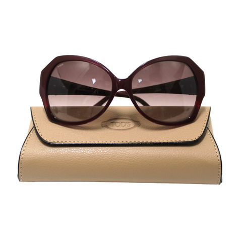 Tod's Burgandy Frame Oversized Sunglasses