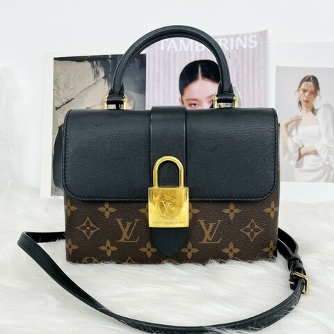 LV locky bb黑鎖頭鎖頭包老花黑色 肩背包手提包 晶片