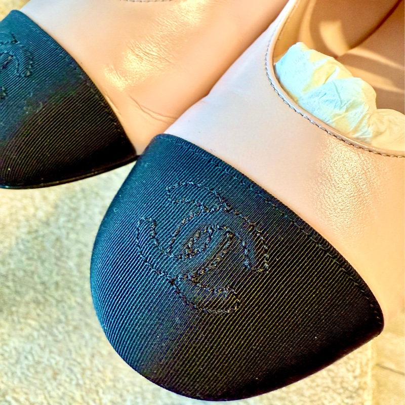 Chanel珍珠釦瑪莉珍鞋 37.5-8