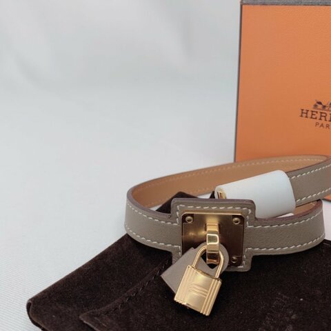 HERMES 全新O'Kelly雙圈皮革手環
