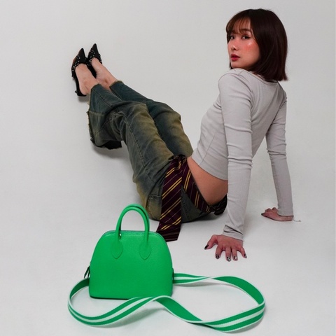 Hermes Bolide 1923 Mini 山羊皮金扣手提/斜背二用包(Vert Comics漫畫綠)