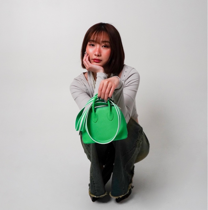 Hermes Bolide 1923 Mini 山羊皮金扣手提/斜背二用包(Vert Comics漫畫綠)-1