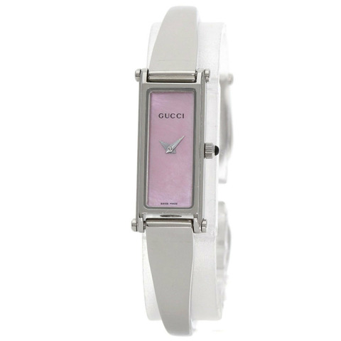 Gucci 1500L 方形錶盤手環粉紅色貝殼手錶不鏽鋼/SS 女款 GUCCI