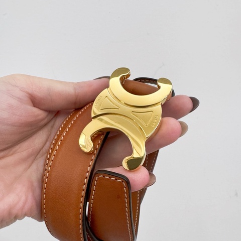 Celine Triomphe 凱旋門咖牛皮皮帶