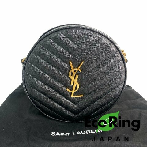△ Saint Laurent 聖羅蘭 Vinyle Black Caviar Skin Chain Cross-body bag 610436 黑色粒紋小牛皮鏈條斜背袋 610436 -257019472