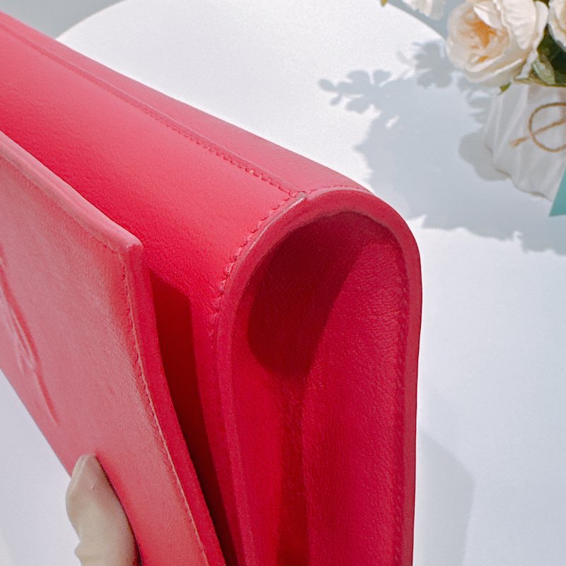 TW4475	Saint Laurent 聖羅蘭 桃紅色 手拎包Leather Clutch Bag Rose Red-7