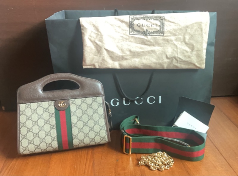 Gucci 小托特包（附背帶）實拍 無美顏-0