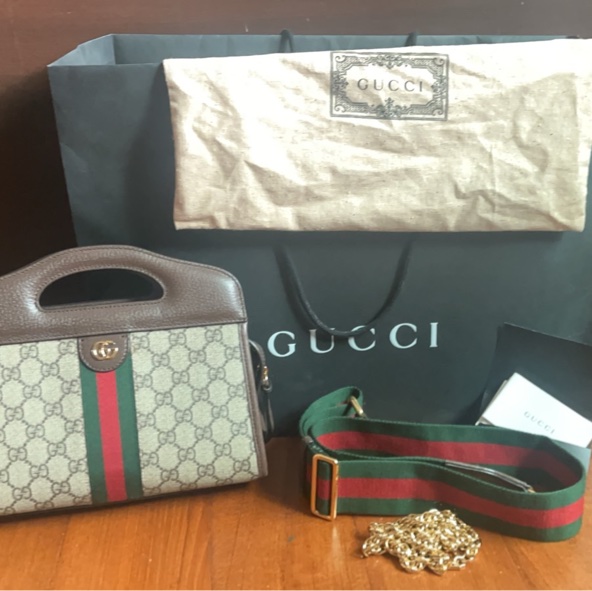 Gucci 小托特包（附背帶）實拍 無美顏-8