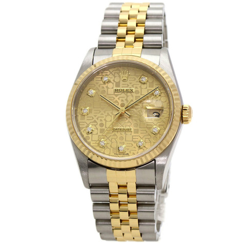 勞力士 16233G Datejust 10P 鑽石手錶不鏽鋼/SSx18KYG 男用勞力士