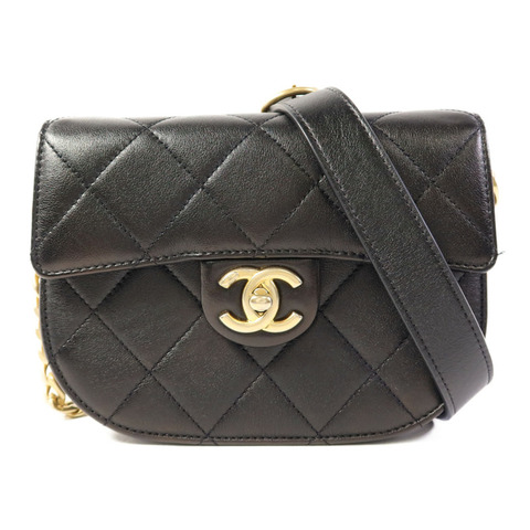 CHANEL 牛皮皮革Chain Shoulder Bag金扣鏈帶肩背袋