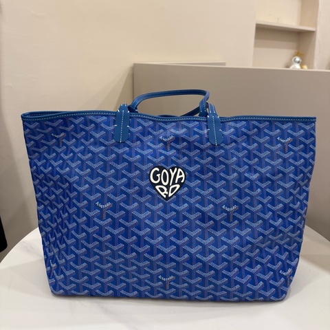 (極新）Goyard Saint Louis PM 托特包拉鏈款 藍色