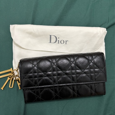 Lady Dior Voyageur 黑色 長夾 全新